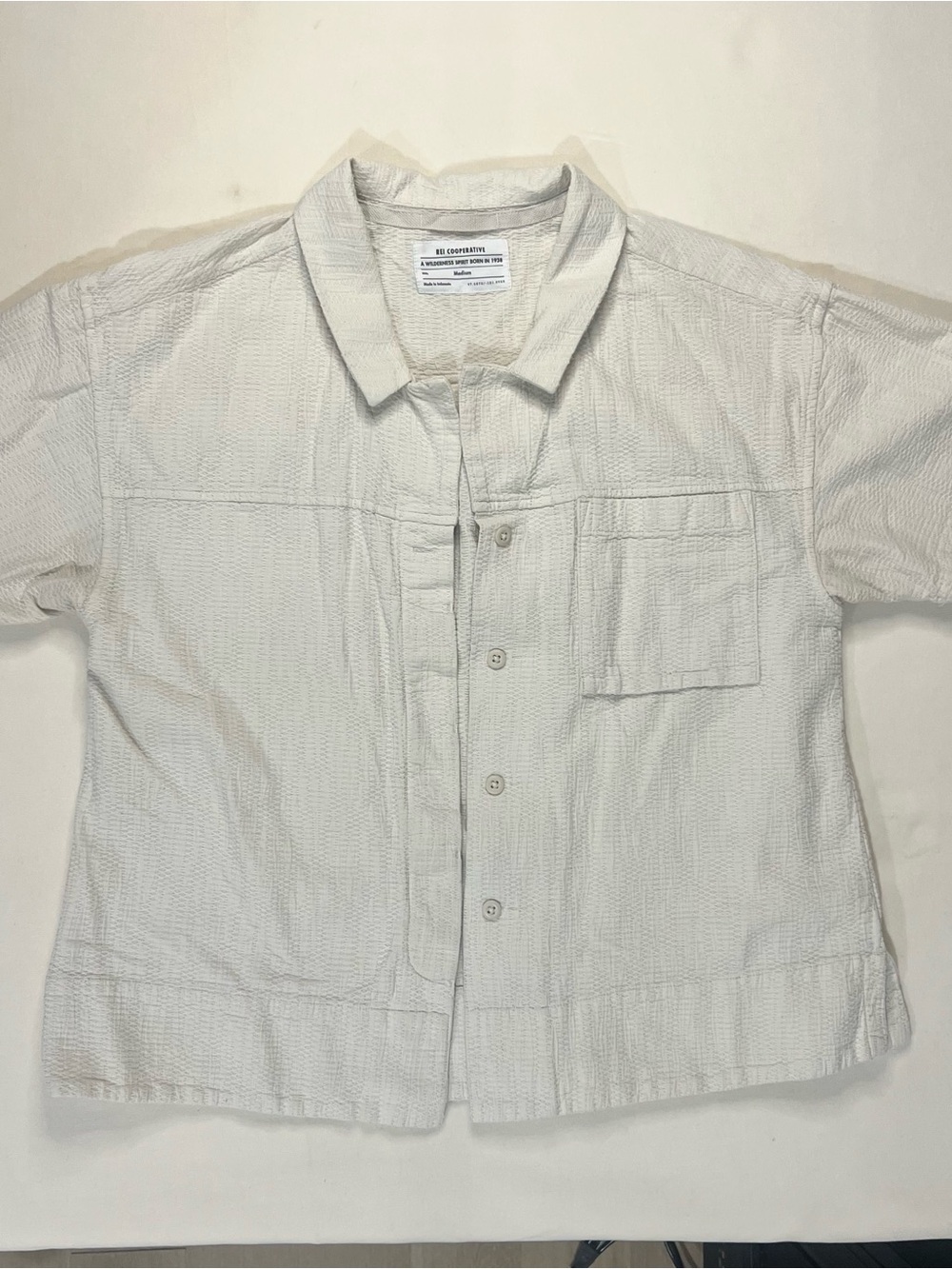REI Women's Light Beige Button-Down Shirt